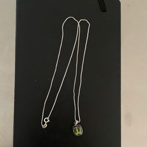 Sterling Silver Necklace with Peridot Pendant